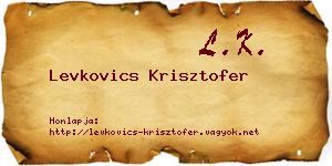 Levkovics Krisztofer névjegykártya